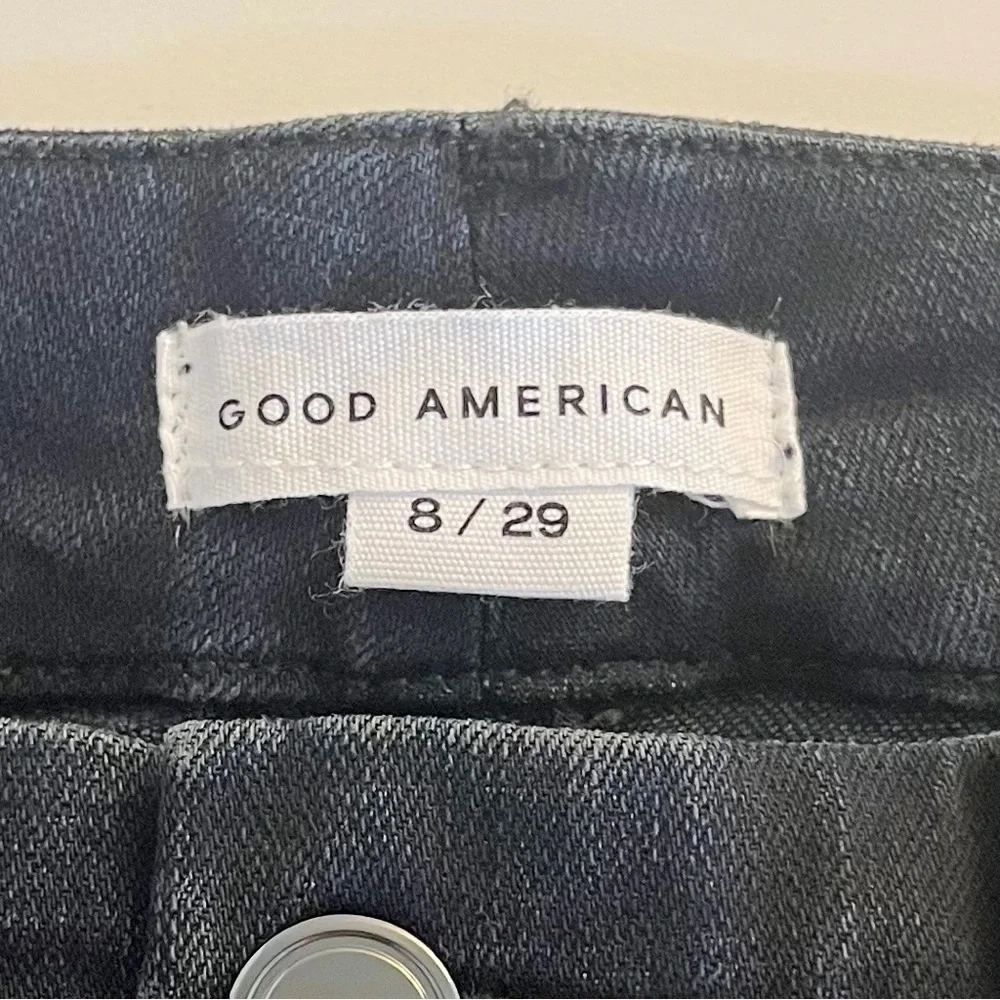 Good American Good Waist Crop Raw Hem Jeans in BLUE631
